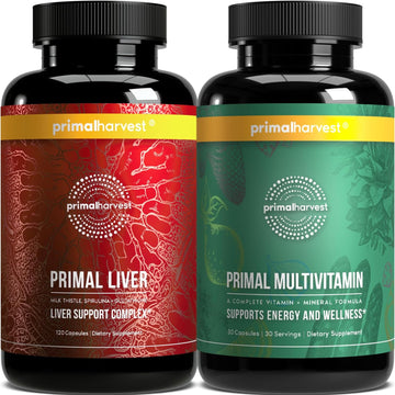 Primal Harvest Multivitamin & Liver Supplements For Women And Men Liver Support Complex With Alpha-Lipoic Acid, L-Cysteine Hcl, L-Glutathione, Milk Thistle, And Spirulina