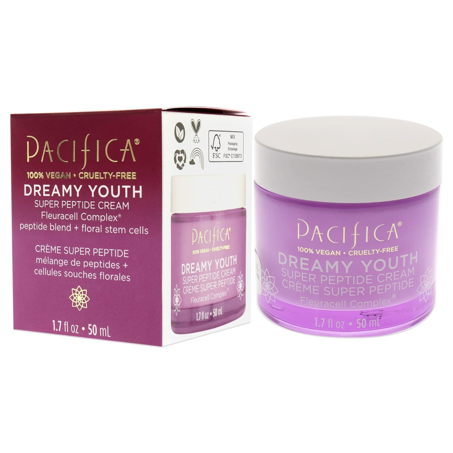 Pacifica Dreamy Youth Super Peptide Cream Cream Unisex 1.7 oz : Beauty & Personal Care