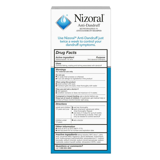 Nizoral Anti-Dandruff Shampoo With 1% Ketoconazole, Fresh Scent, 7 Fl Oz