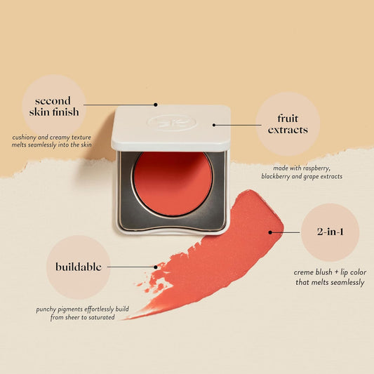 Honest Beauty 2-In-1 Creme Cheek Blush + Lip Color | Ewg Verified, Vegan + Cruelty Free | Coral Peach, .1 Oz