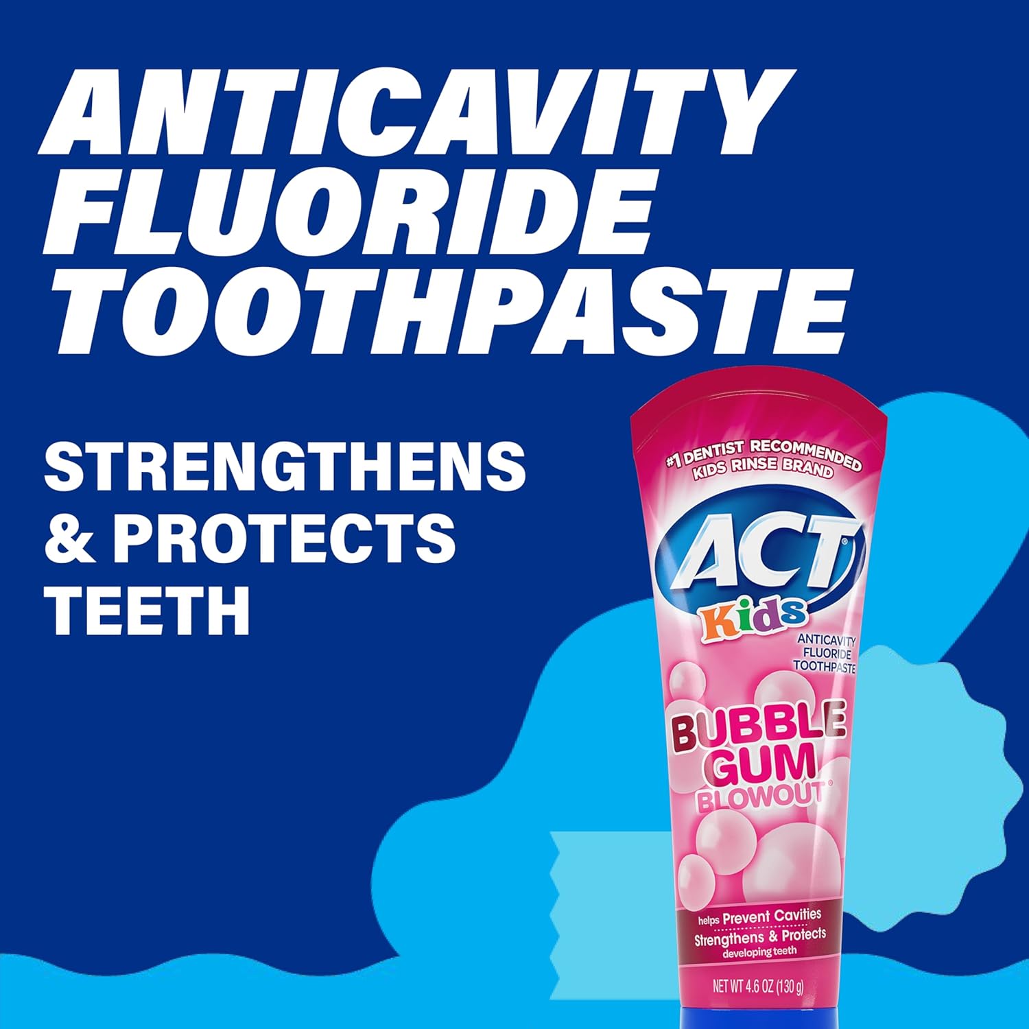 ACT Kids Anticavity Fluoride Toothpaste 4.6 oz. Bubble Gum Blowout