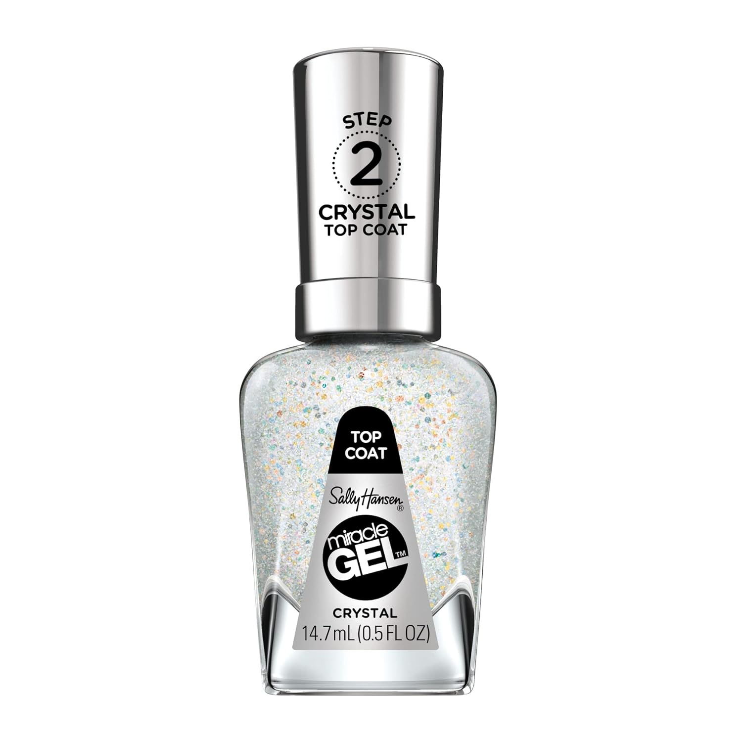 Sally Hansen Miracle Gel™, Crystal Top Coat, Long Lasting, Gel-Like Formula, No Uv Lamp Needed, Clear Nail Polish, Pack Of 72