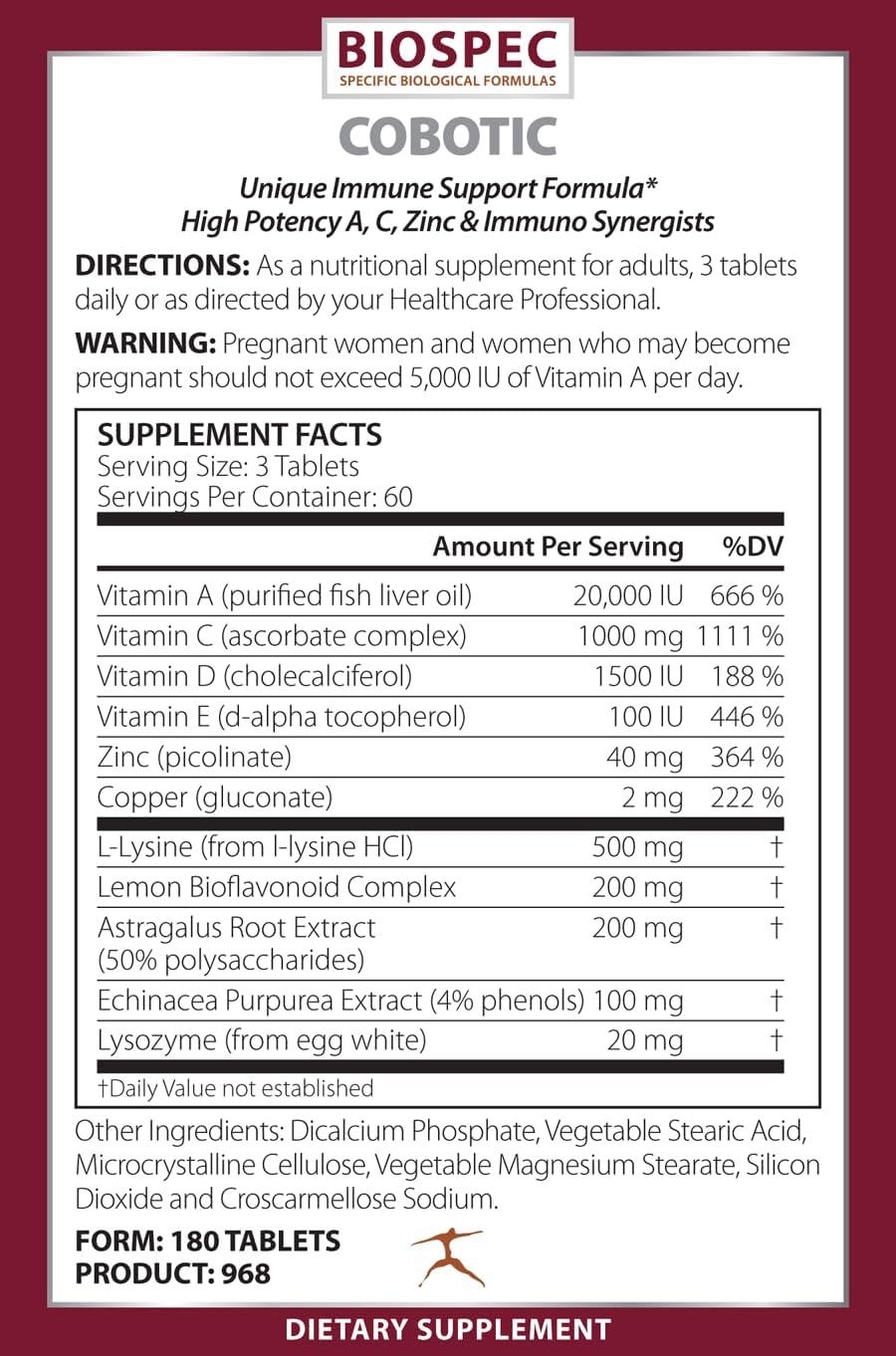 Cobotic - Immune Support Supplement - Vitamin A, Vitamin C, Vitamin D, Vitamin E, Zinc