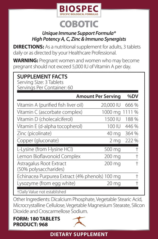 Cobotic - Immune Support Supplement - Vitamin A, Vitamin C, Vitamin D, Vitamin E, Zinc