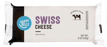 Amazon Brand - Happy Belly Swiss Cheese Block, 8 Ounce (Pack Of 1)