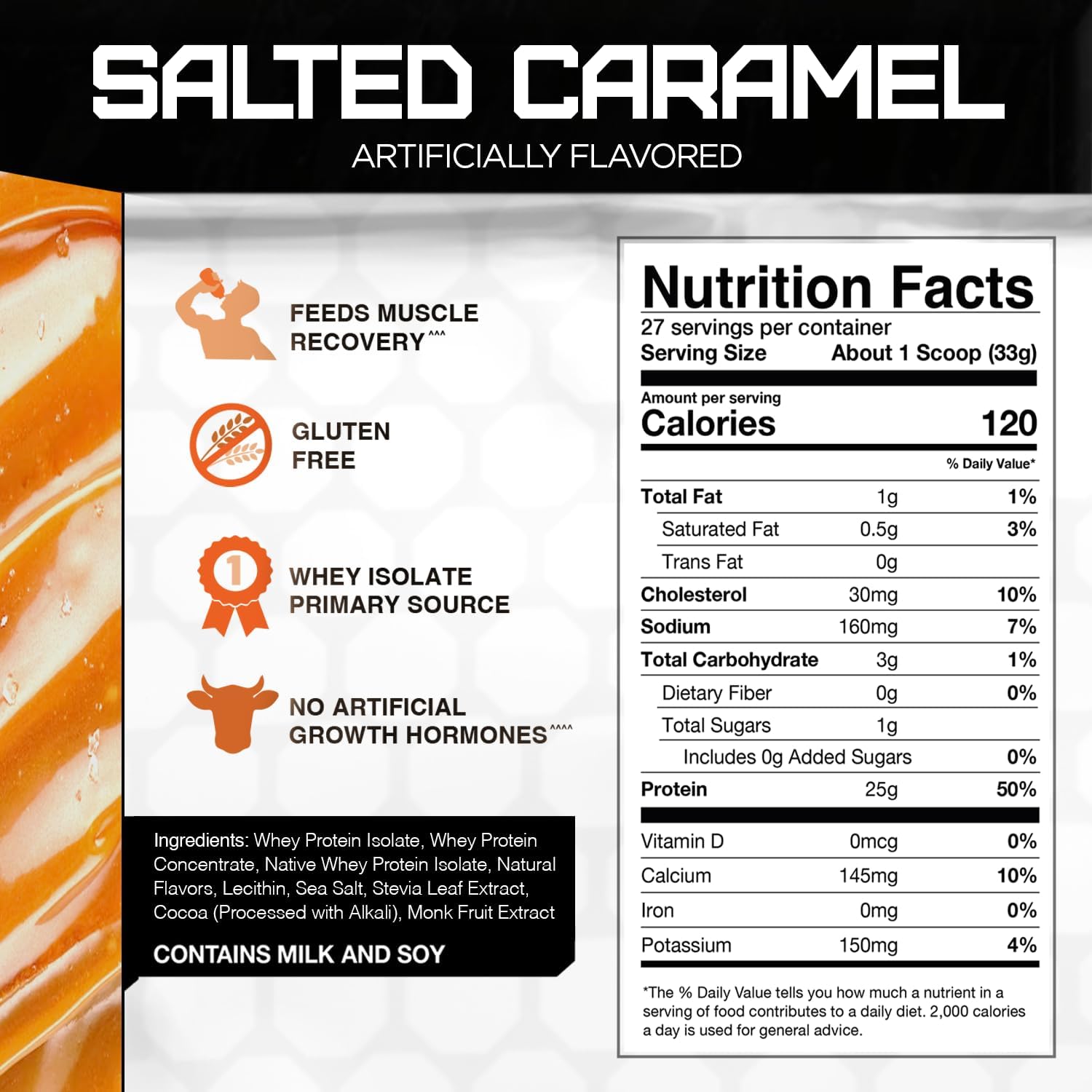 Naturally Flavored Rival Whey - Salted Caramel 2lb : Health & Household