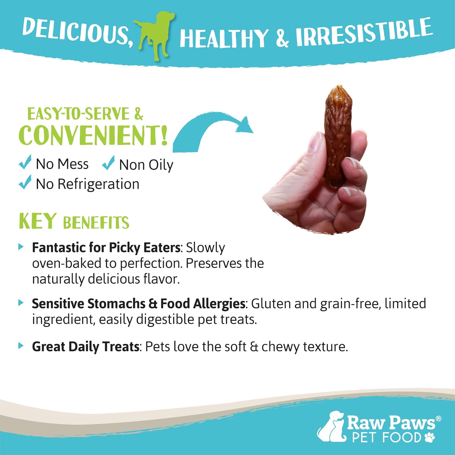Raw Paws Grain-Free Soft Sausage Treats for Dogs & Cats - Beef Recipe, 6-oz - Beef Sausage Dog Treats, USA Real Beef Dog Treats – Grain-Free Cat Sausage Links, Dog Sausage Links - Puppy Sausage Treats : Pet Supplies