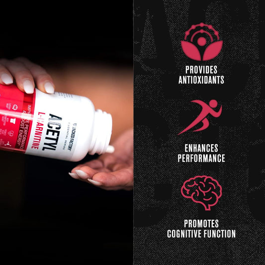 Jacked Factory Acetyl L Carnitine 750Mg Supplement - Extra Strength L-Carnitine (Alcar) For Energy, Body Recomposition, Memory & More - Zero Fillers - 120 Non Gmo Veggie Pills