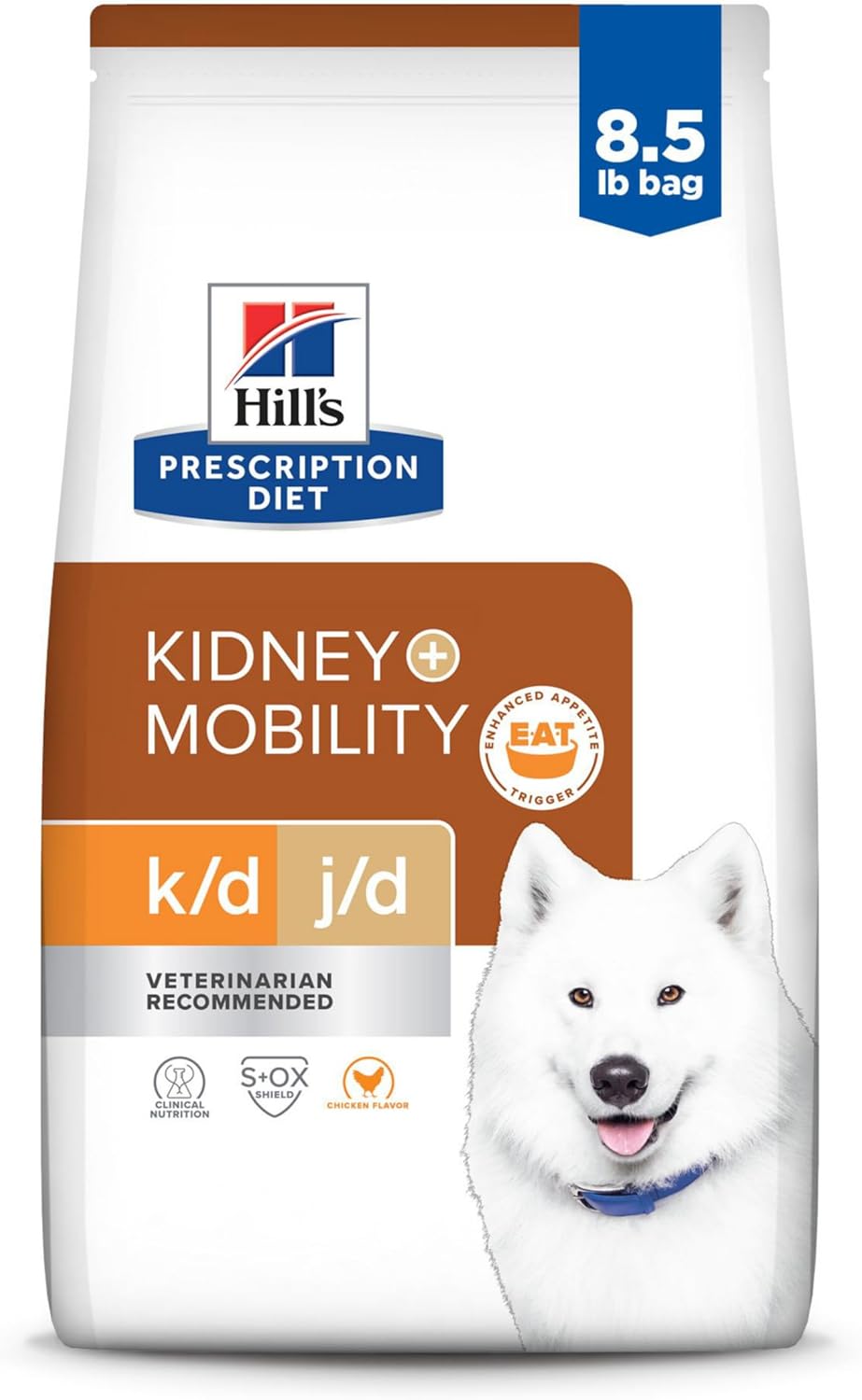 Hill'S Prescription Diet K/D Kidney Care + J/D Joint Care Chicken Flavor Dry Dog Food, Veterinary Diet, 8.5 Lb. Bag