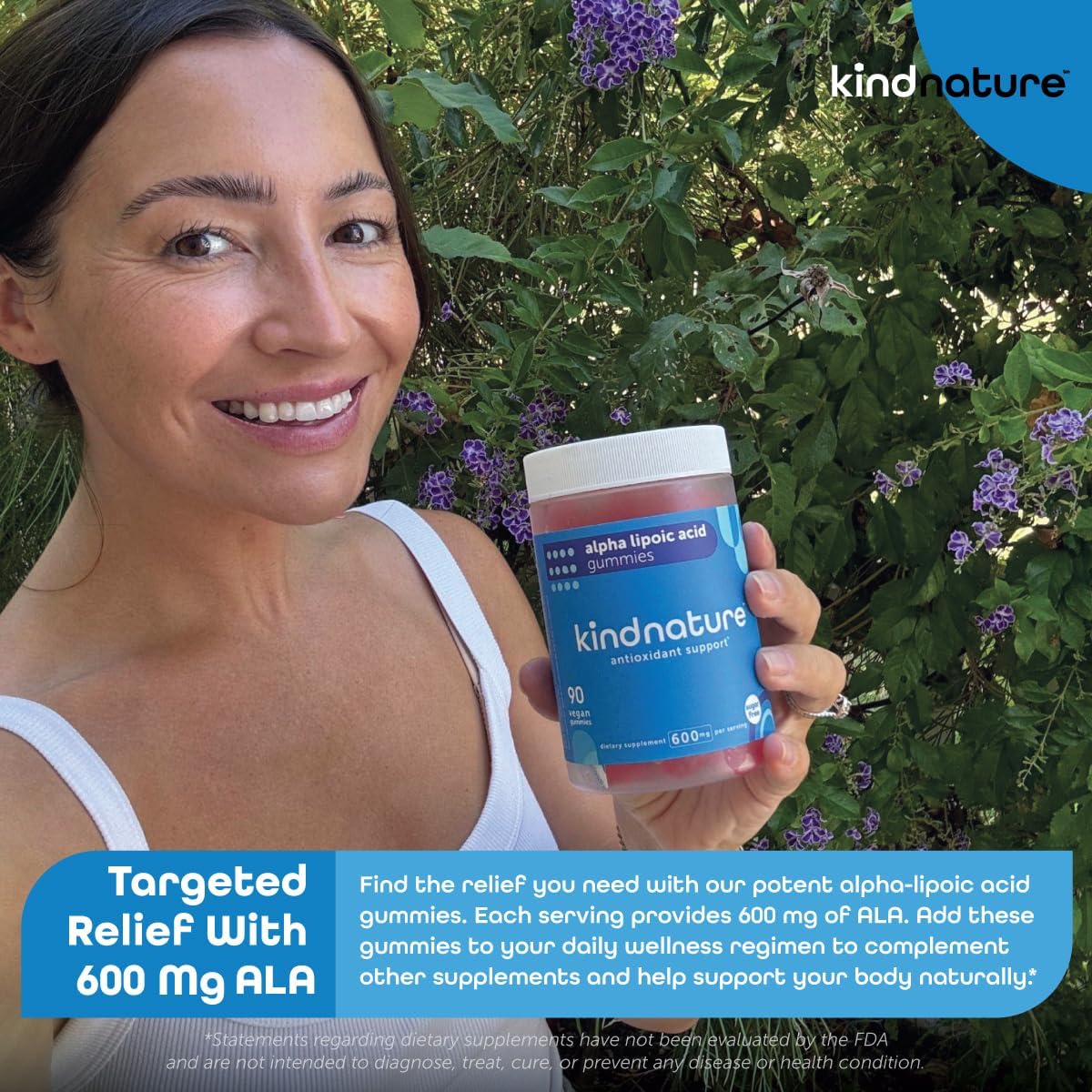 Kindnature Alpha Lipoic Acid Gummies - Vegan, Sugar-Free, Low Calorie 600 Mg Ala Supplement - Pure Ala Alpha Lipoic Acid 600Mg For Antioxidant Support : Health & Household