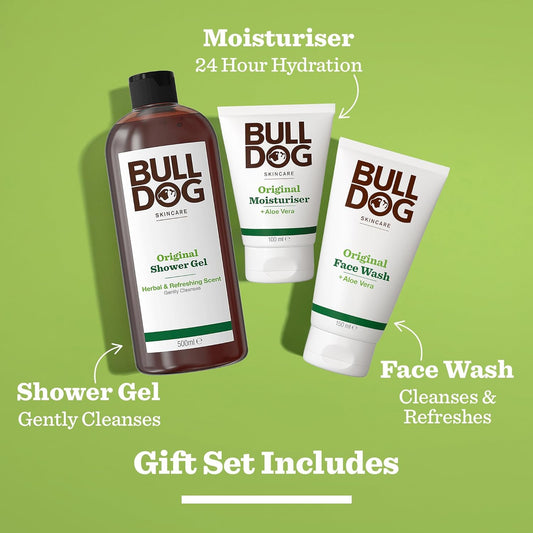 Bulldog Skincare - Original Grooming Giftset For Men | Original Shower Gel, Face Wash And Moisturiser