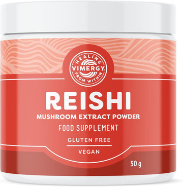Vimergy Reishi Mushroom Powder, 33 Servings – Reishi Mushroom Extract – Vegan Mushroom Supplement – Formulated Without Anti-Caking Agents, Fillers, Flavors, Or Sugar – Non-Gmo & Gluten-Free (50G)