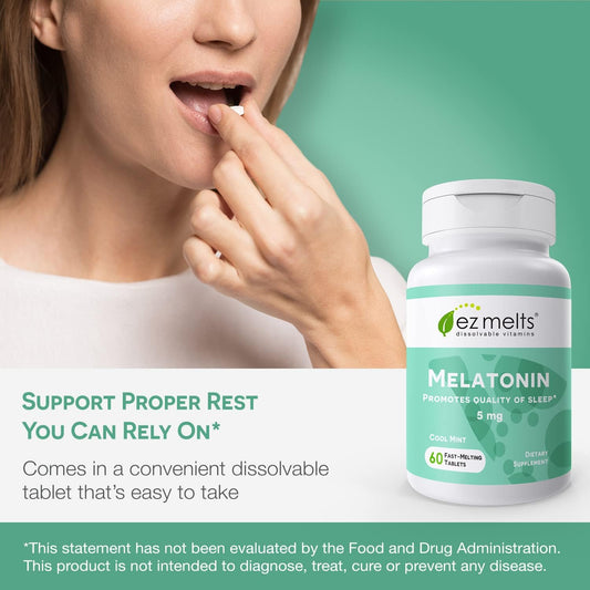Ez Melts Dissolvable Melatonin, 5 Mg, Sugar-Free, 2-Month Supply