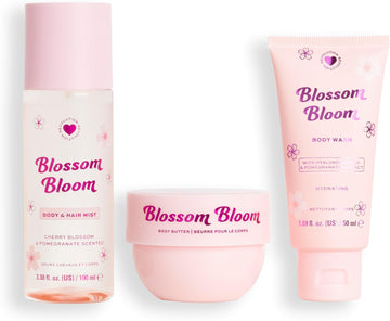 I Heart Revolution, Blossom Bloom Bath & Body Gift Set, All-In-One Mini Hair & Body Set For Summer, Floral Scent, Vegan & Cruelty-Free