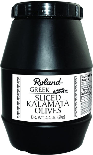 Roland Foods Sliced Kalamata Olives from Greece, Specialty Imported Food, 4.4-Pound Tub