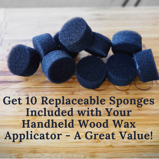 Z's Wood Wax Applicator | Includes 10 Reusable/Replaceable Sponges | Premium Handheld Wood Wax Applicator for Cutting Board Oil, Wood Conditioners | Easy, Mess-Free Application