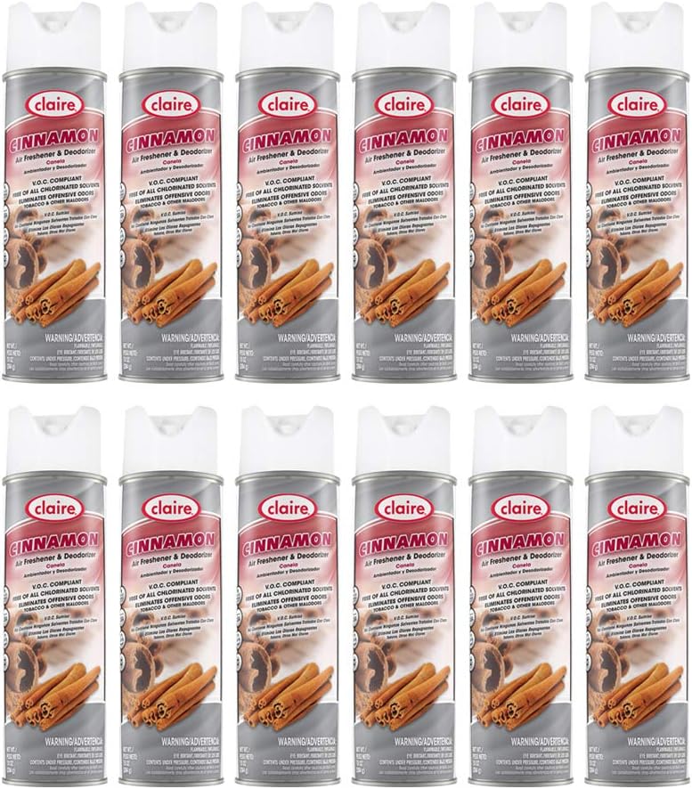 Claire Claire Cl162-12pk Cinnamon Hand Held Air Freshener; 10 Oz. Net Wt., 12 Pack, 12 Count
