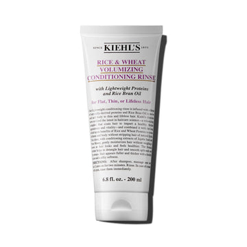 Kiehl'S Rice And Wheat Volumizing Conditioning Rinse, Hair Conditioner For Thin Or Flat Hair, Helps Boost Volume For Thicker Looking Hair, Smooth Split Ends, Detangles Hair, With Proteins - 6.8 Fl Oz