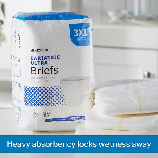 Mckesson Ultra Bariatric Brief 3Xl, Brbar, Heavy Absorbency, 8 Ct