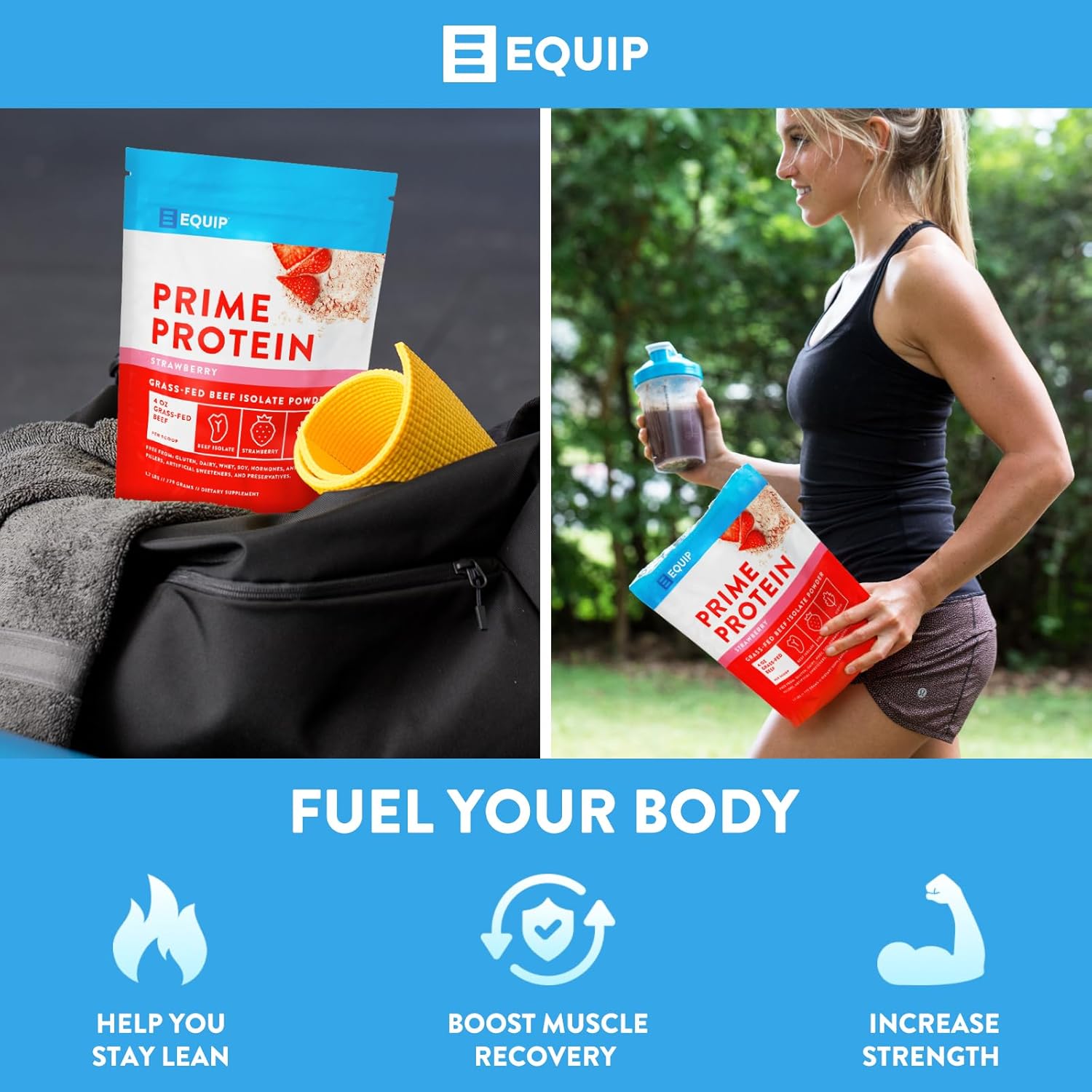 Equip Foods Prime Protein Powder Strawberry & Prime Protein Powder Vanilla : Health & Household