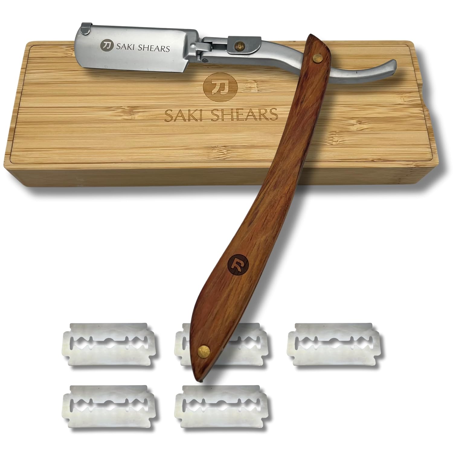 Straight Edge Traditional Shaving Razor With Disposable Blades - Cutthroat Men'S Shave (Brown) : Beauty & Personal Care