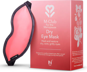 M-Club Heated Dry Eye Mask For Menopause & Dry Eyes Relief - Reusable Moist Heat Compress For Dry, Sore, Gritty Eyes During Menopause Also Helps Relieve Blepharitis & Styes - Antibacterial Protection