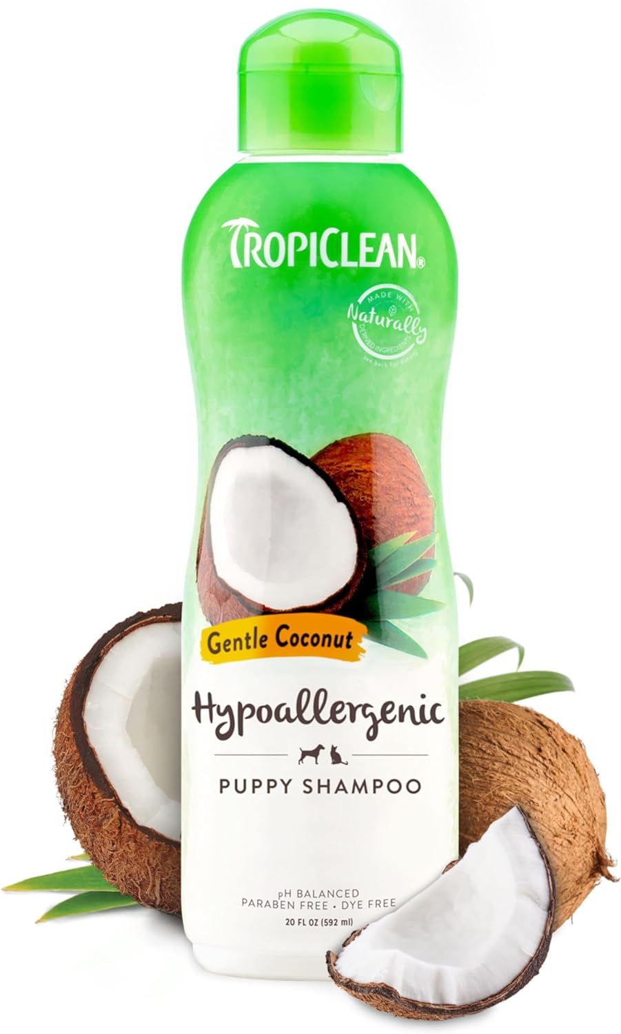 TropiClean Dog Shampoo Grooming Supplies - Hypoallergenic Puppy & Kitten Shampoo Gentle Cleansing for Sensitive Skin - Derived from Natural Ingredients - Used by Groomers - Gentle Coconut, 355ml?TRGNSH12Z
