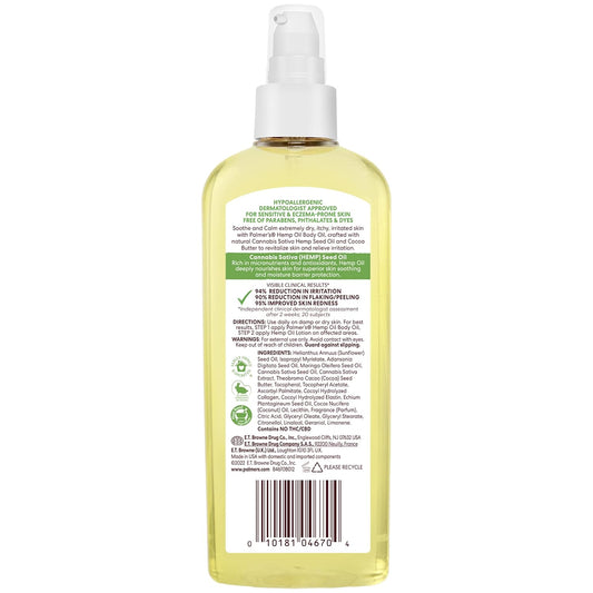 Palmer's Cocoa Butter Formula Hemp Oil Calming Relief Body Oil, 5.1 Ounces