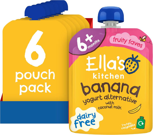 Ella'S Kitchen Dairy Free Banana Yoghurt Alternative From 6 Months 90G (Pack Of 6)