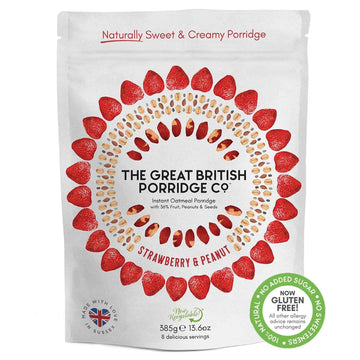 The Great British Porridge Co Strawberry Peanut Butter Porridge, 385 Gr