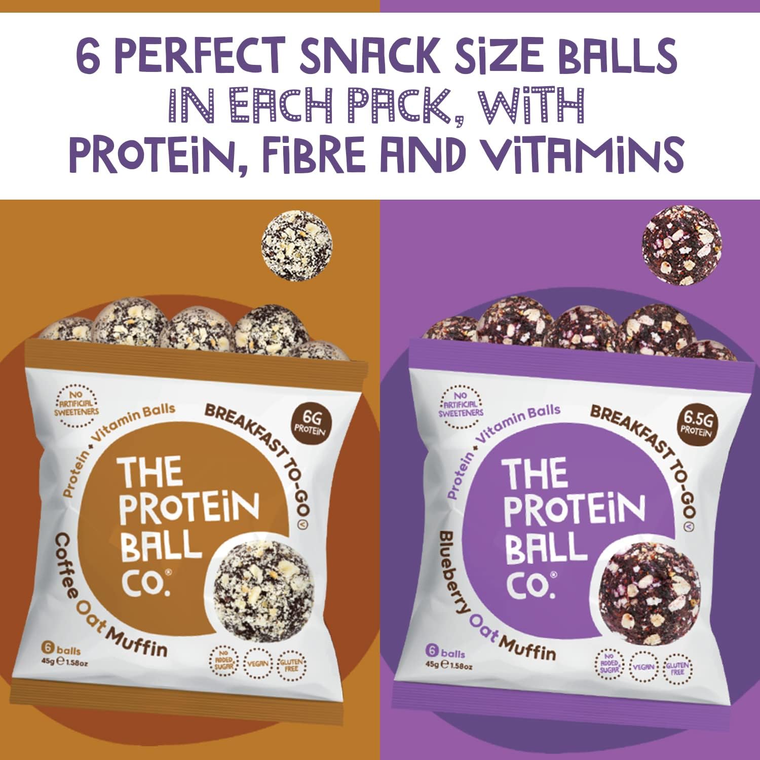 Protein Balls Breakfast Mixed Variety Pack by The Protein Ball Co - 100% Natural, Plant Based, Vitamin Enriched, Protein Snacks - 10 x 45g Bags - High Fibre, Gluten Free, No Added Sugar : Amazon.co.uk: Health & Personal Care