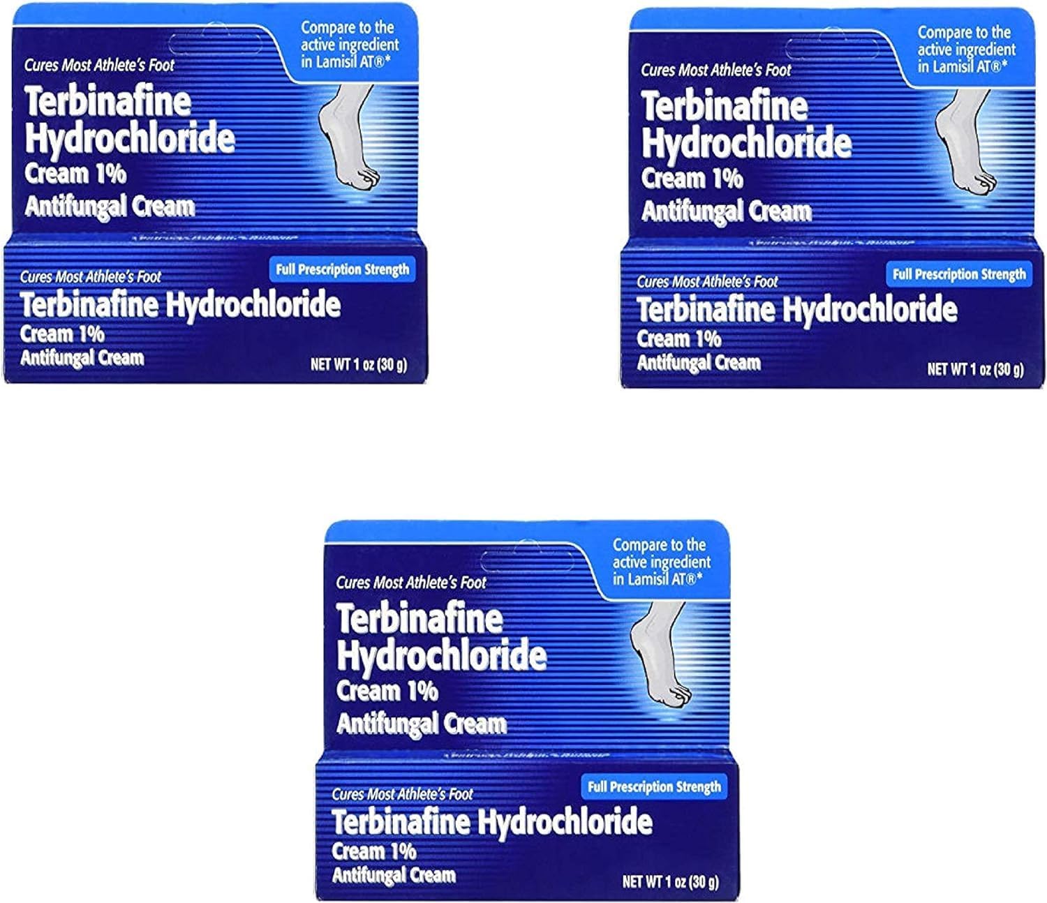 Terbinafine Hydrochloride Antifungal Cream 1% (1 Oz.) (3 Pack)