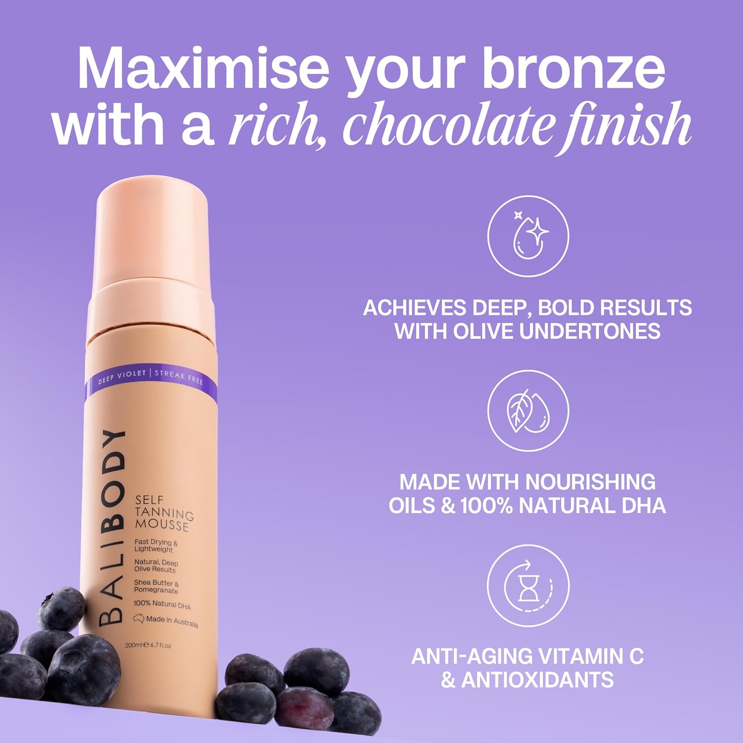 Bali Body Deep Violet Self Tanning Mousse : Amazon.co.uk: Beauty