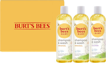 Burt’s Bees Baby Shampoo and Wash 3-Pack, 2 Original and 1 Calming with Lavender, 12 Fl Oz Each