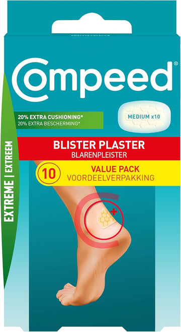 Compeed Blister Plasters Extreme 10 Pack - Hydrocolloid Foot Treatment - Heal Fast