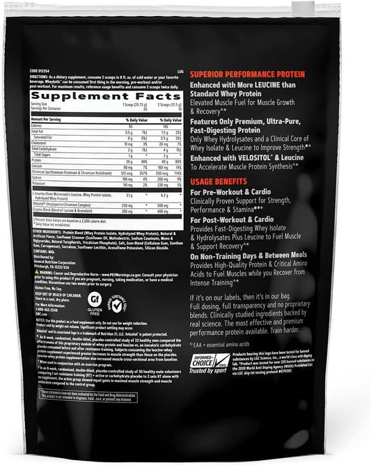 Gnc Amp Wheybolic Protein Powder | Targeted Muscle Building And Workout Support Formula | Pure Whey Protein Powder Isolate With Bcaa | Gluten Free | Classic Vanilla | 10 Servings