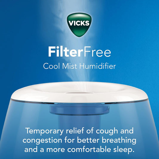 Vicks Filter-Free Ultrasonic Humidifier. #1 Brand Recommended By Pediatricians*. 1.2 Gal Ultrasonic Cool Mist Humidifier For Medium To Large Bedrooms, Kids Rooms, And More. Use With Vicks Vapopads