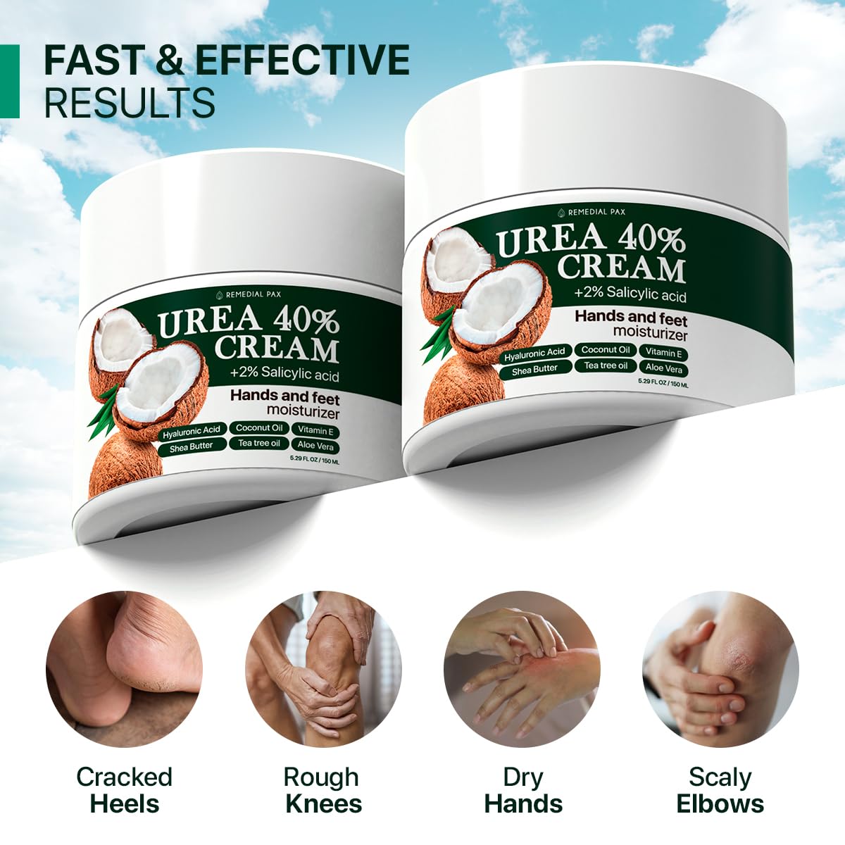 Urea Cream 40 Percent for Feet, 40% Urea Foot Cream for Dry Cracked Heels Knees Elbows Callus Hands Repair Treatment with 2% Salicylic Acid, Foot Moisturizer, Dead Skin Remover, Softener for Feet Care : Beauty & Personal Care