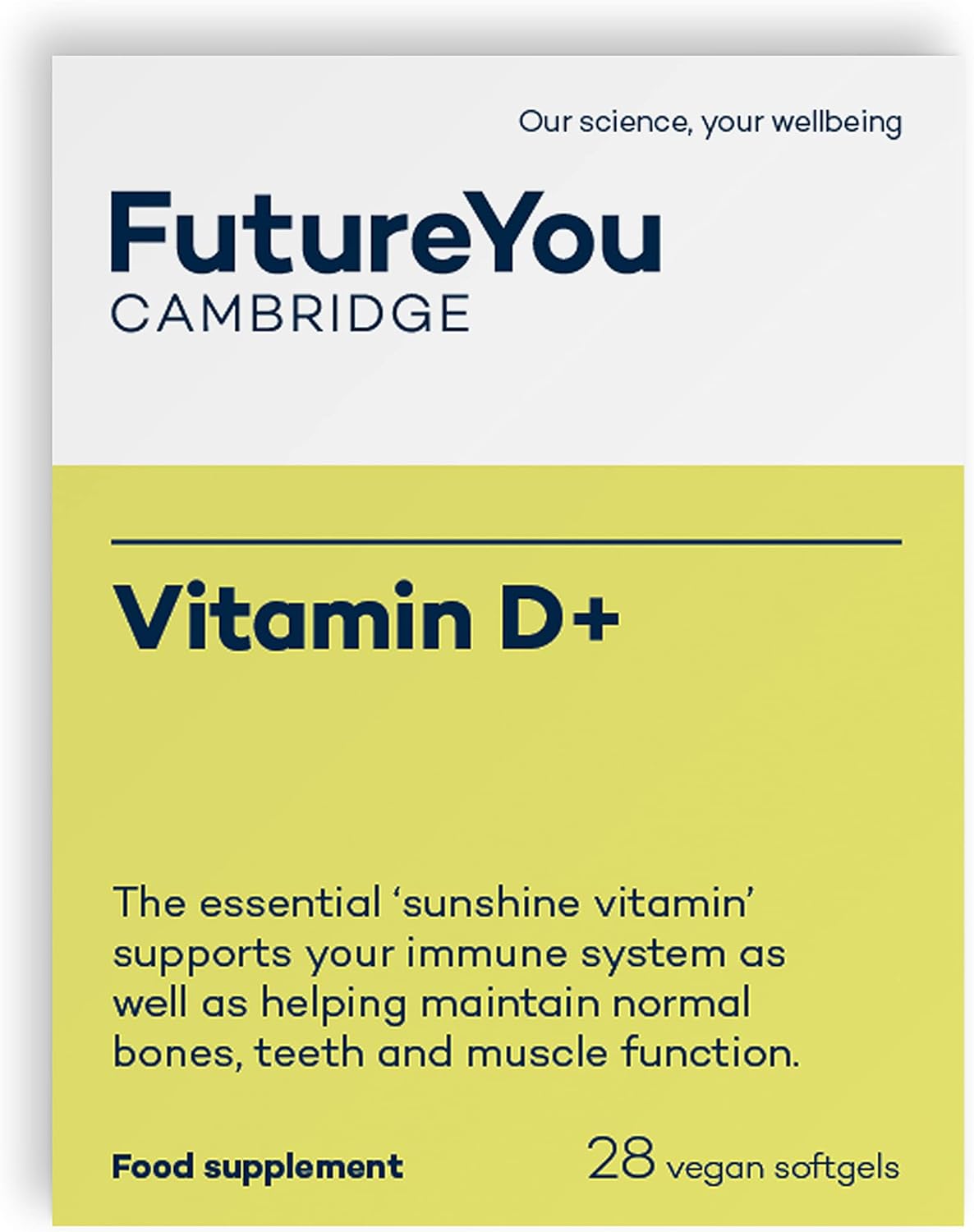 Vitamin D+ Softgel Capsules - Vegan Highly Bioavailable Sunflower Formulation - 28 Day Supply