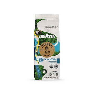 Lavazza, ¡Tierra Organic Amazonia Whole Bean Coffee Medium Roast 10.5 Oz Bag, Floral Notes, Balanced and Aromatic Fruity and floral notes - Packaging May Vary