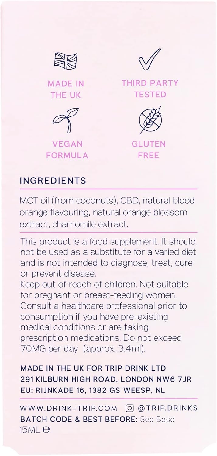 TRIP CBD Oil 300mg (Original Strength), Orange Blossom, Vegan, 100% Natural, Flavoured CBD Oil Blended with MCT Coconut Oil (Pack of 1) : Amazon.co.uk: Health & Personal Care