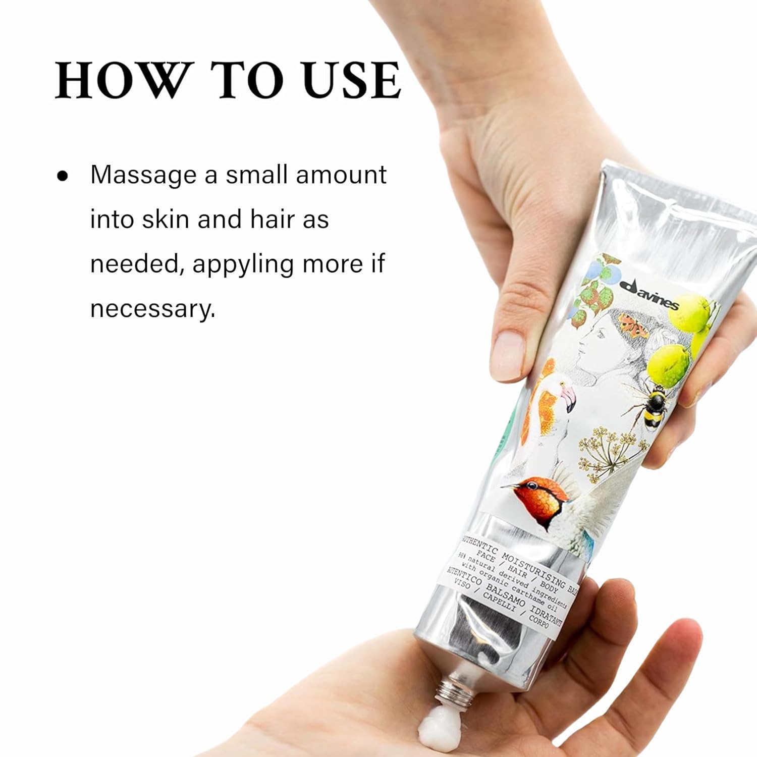 Davines Authentic Moisturizing Balm, Hydrating And Softening Action For Face, Body And Hair, Paraben Free Gentle Makeup Remover, 5.07 Fl.Oz. : Beauty & Personal Care