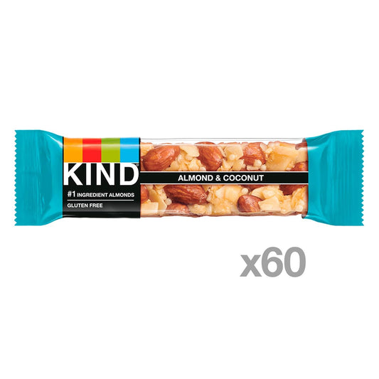 Kind Almond & Coconut Bars, Low Glycemic Index, Gluten Free Bars, 1.4 Oz Bars (60 Count)