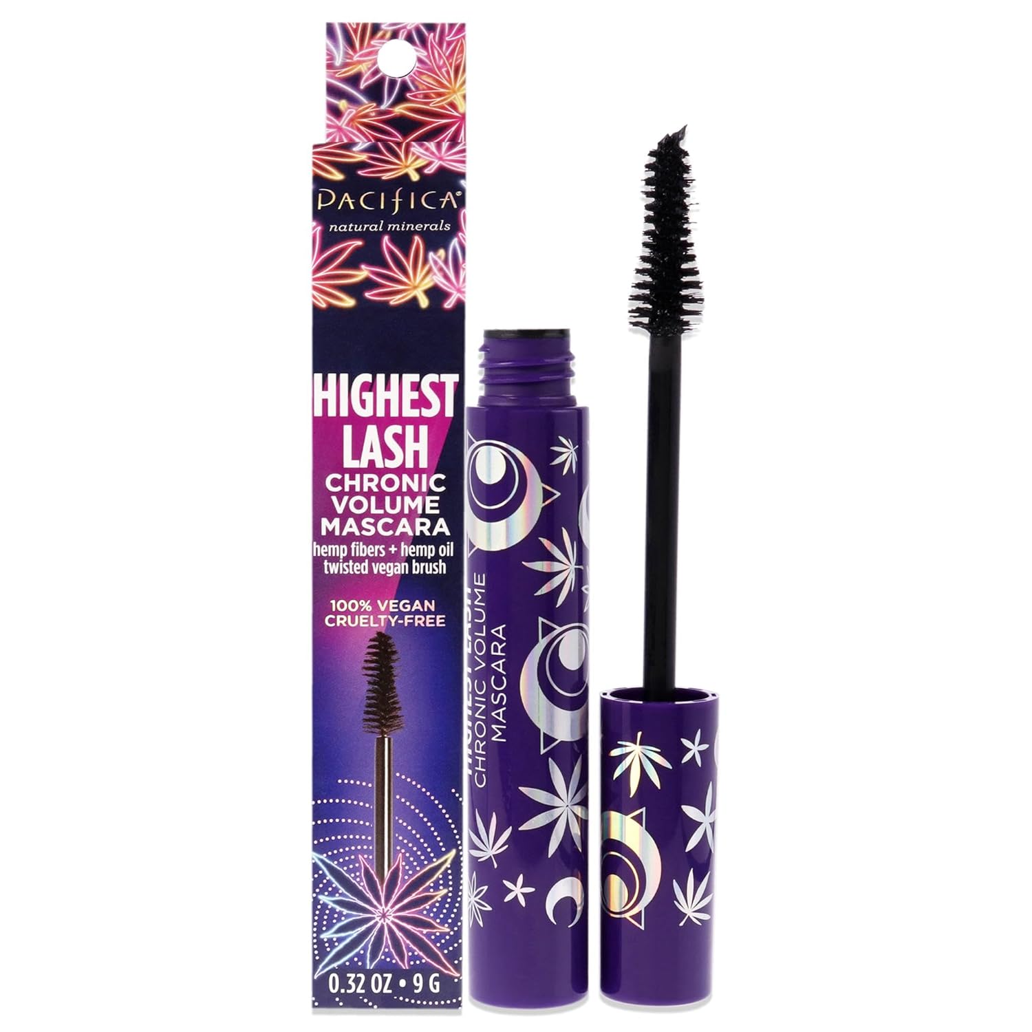 Pacifica Beauty, Highest Lash Chronic Volume Mascara, Black, Lash Lift + Conditioning, Vitamin B + Coconut, Silicone, Sulfate + Paraben Free, Vegan And Cruelty Free