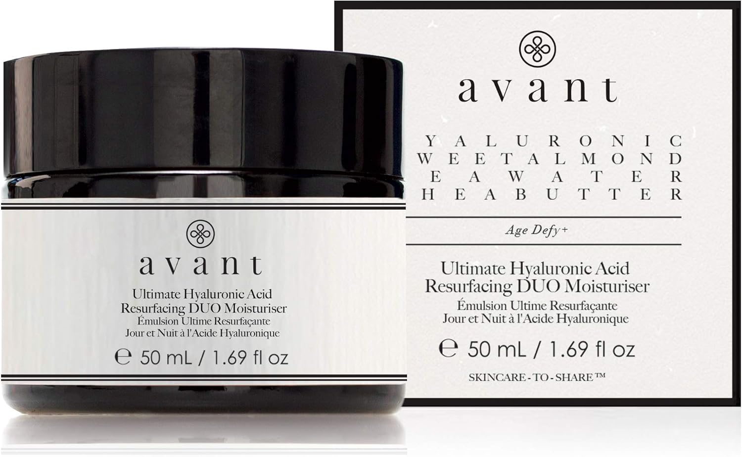 Avant | Day Night Cream Age Defy+ Mature Skin Nourishing Moisturiser | Ultimate Hyaluronic Acid Resurfacing Duo Moisturiser | 1X50Ml