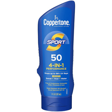 Coppertone Sport Sunscreen Spf 50 Lotion, Water Resistant Sunscreen, Body Sunscreen Lotion, 7 Fl Oz