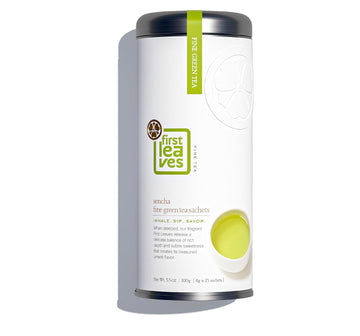 Sencha Green Tea Bag Sachets (25 Packets), Organic Japanese Green Tea Bags (25 Bags), Authentic Japanese Sencha Tea By First Leaves, 100 Grams