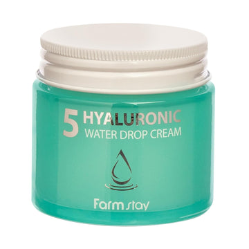 Farmstay Hyaluronic 5 Water Drop Cream - Hyaluronic Acid Cream For Full-Day Hydration - Moisturizing Face Cream For A Firm, Plump Complexion - 2.7 Oz