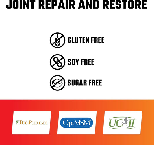 Axe & Sledge Joint+ | Joint Health Support Supplement With Uc-Ii Collagen, Glucosamine, Msm, Bioperine | 1G Glucosamine, 500Mg Optimsm, 40Mg Uc-Ii Collagen | 30 Servings