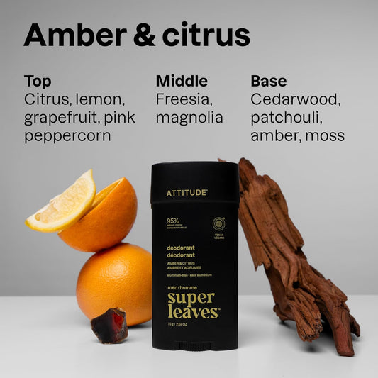 Attitude Aluminum-Free Deodorant Trio, 95% Natural Origin Ingredients, Ewg Verified, Plant Based Odor Control, With Baking Soda, 3 Count, 2.64 Oz Each